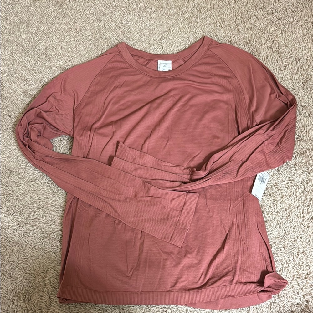 Old Navy Pink Long Sleeve Athletic Seamless T-Shirt